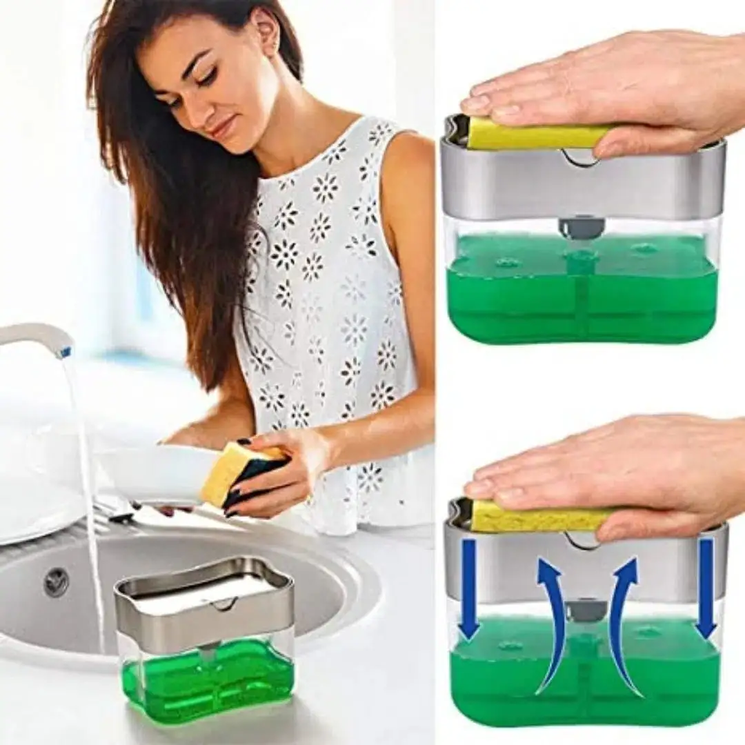 DISPENSADOR DE JABON CON ESPONJA