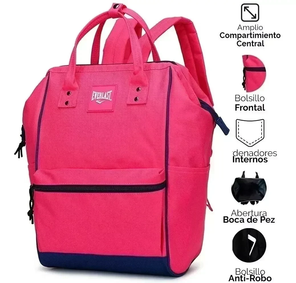Mochila De Mujer Everlast Boca De Pez Reforzada Dama Urbana 3
