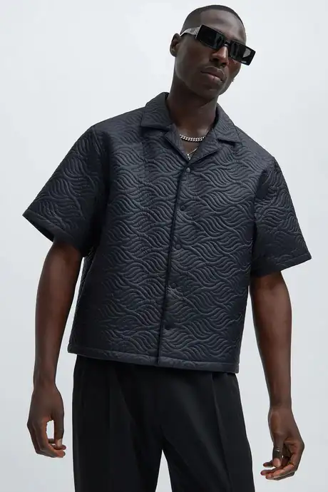 Java Quilted Nyon Shirt - Black