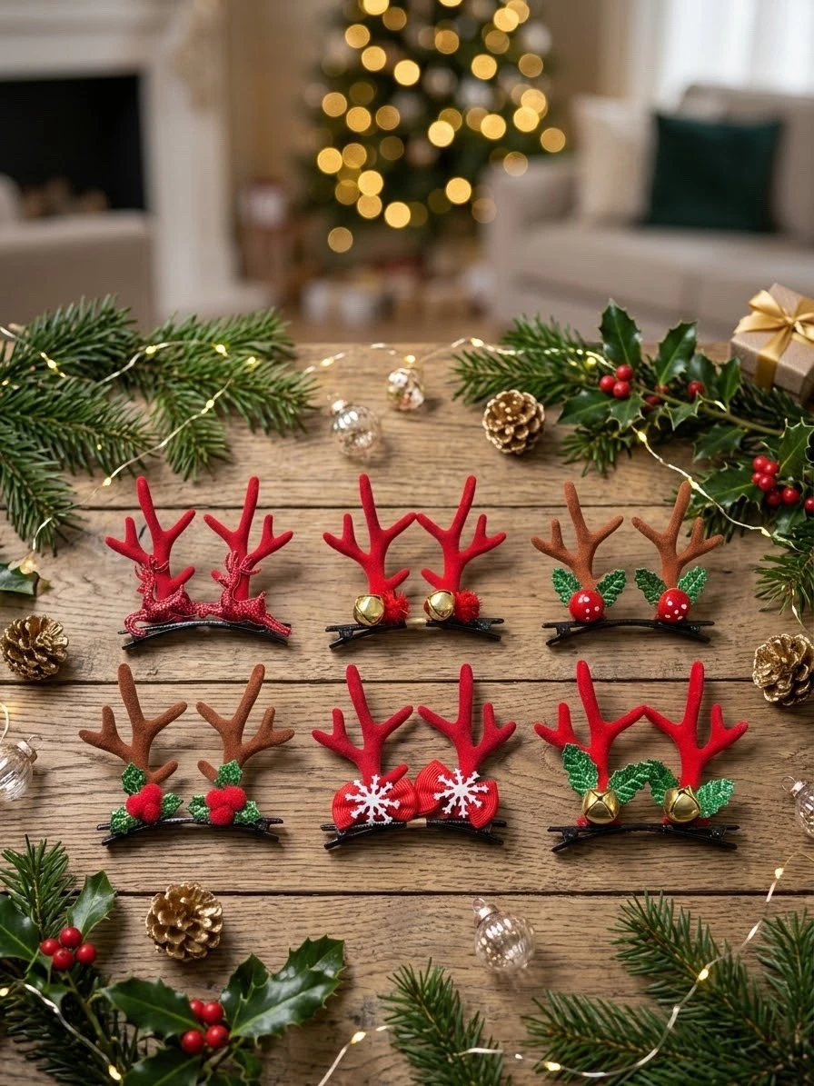 24 broches navideños (12 pares)