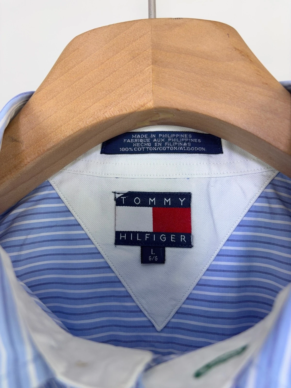 Camisa Tommy Hilfiger Rayas Azul/Blanco Doble Bolsillo 3