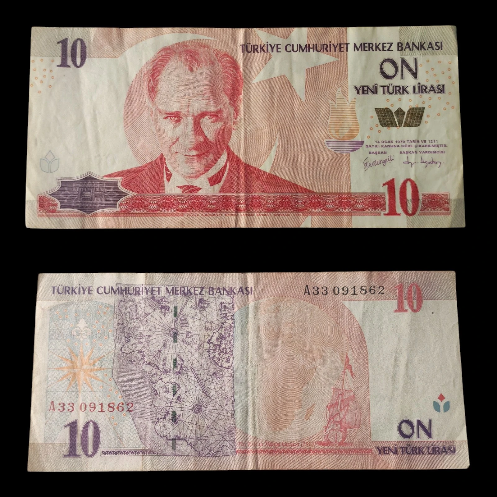 ° Turquía 10 liras circulado 