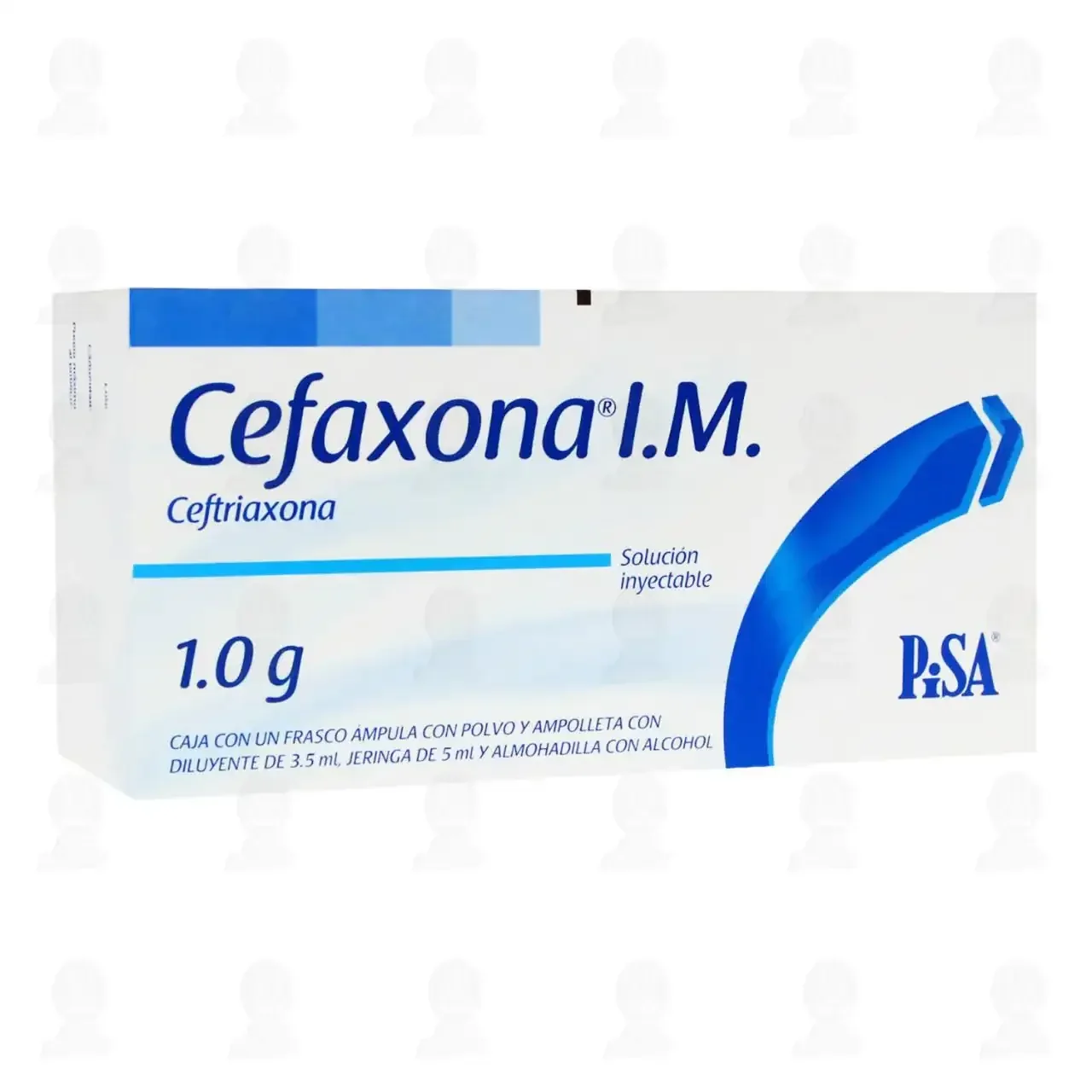 Cefaxona I.M 1gr Ámpula Polvo y Ampolleta 3.5ml, Jeringa y Almohadilla.