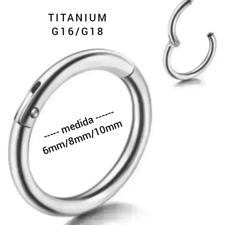 Piercing Aro tipo clicker de Titanium   3