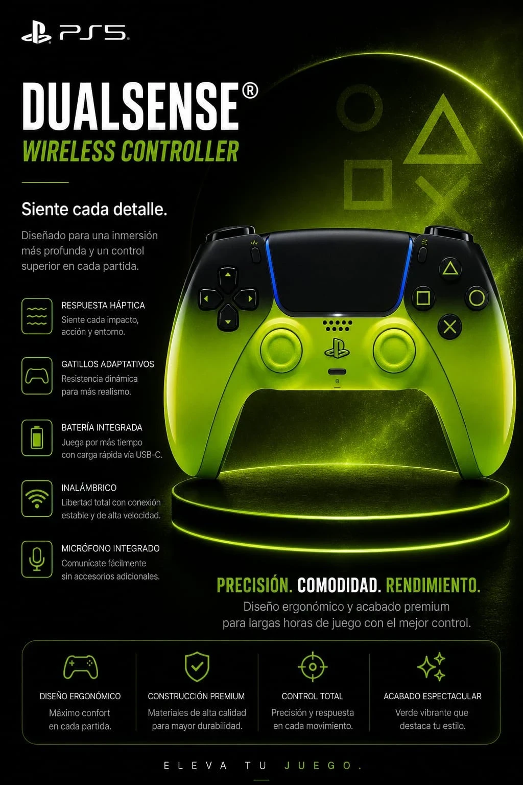 JOYSTICK PLAYSTATION 5 DUALSENSE REMIX GREEN