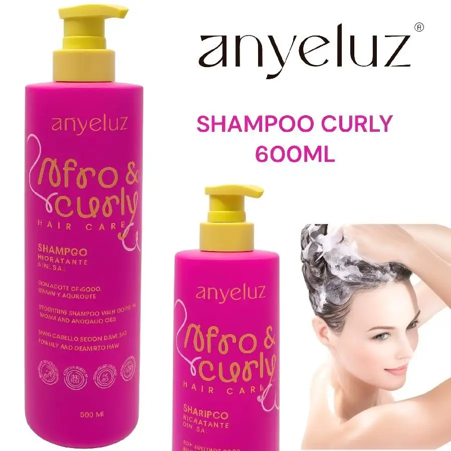 Shampoo capilar afro & curly sin sal a base de aceite de coco, argan y aguacate 