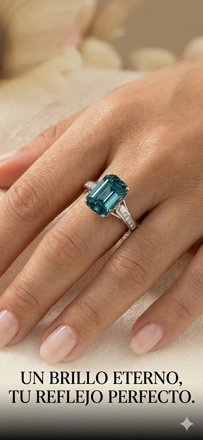 Anillo Aguamarina T 8 y 9