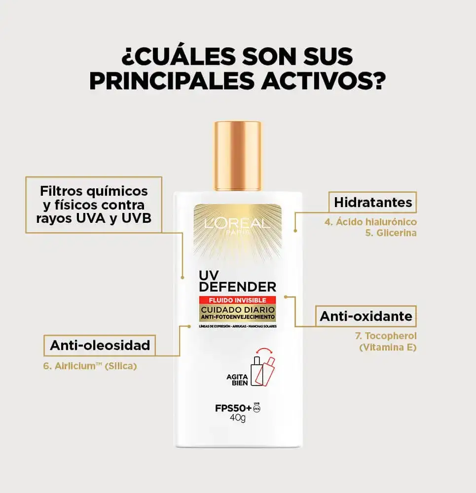   Solar Diario UV Defender FPS 50+ 40GR Tono Claro 2