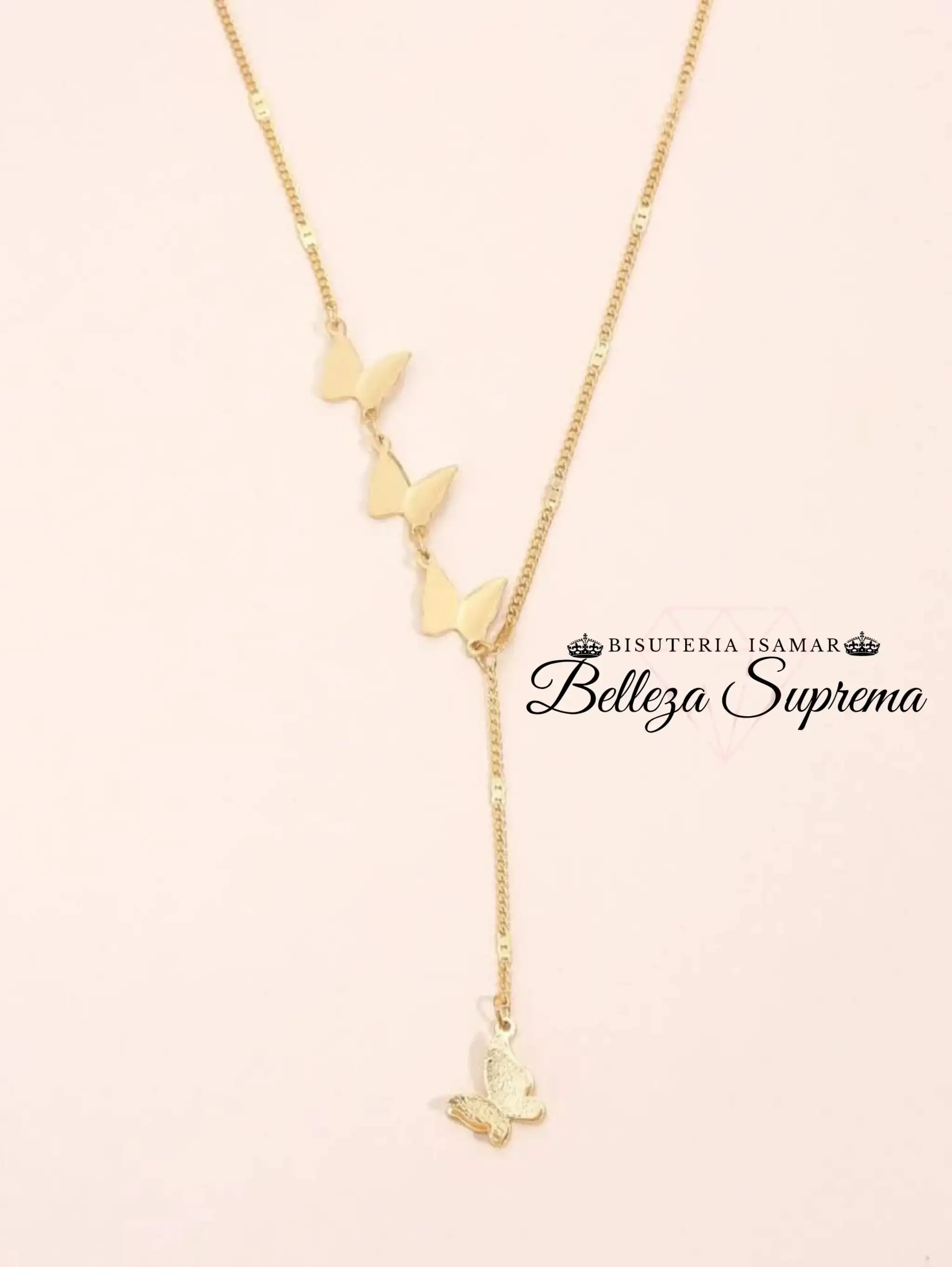 COLLAR DORADO CON MARIPOSAS  4