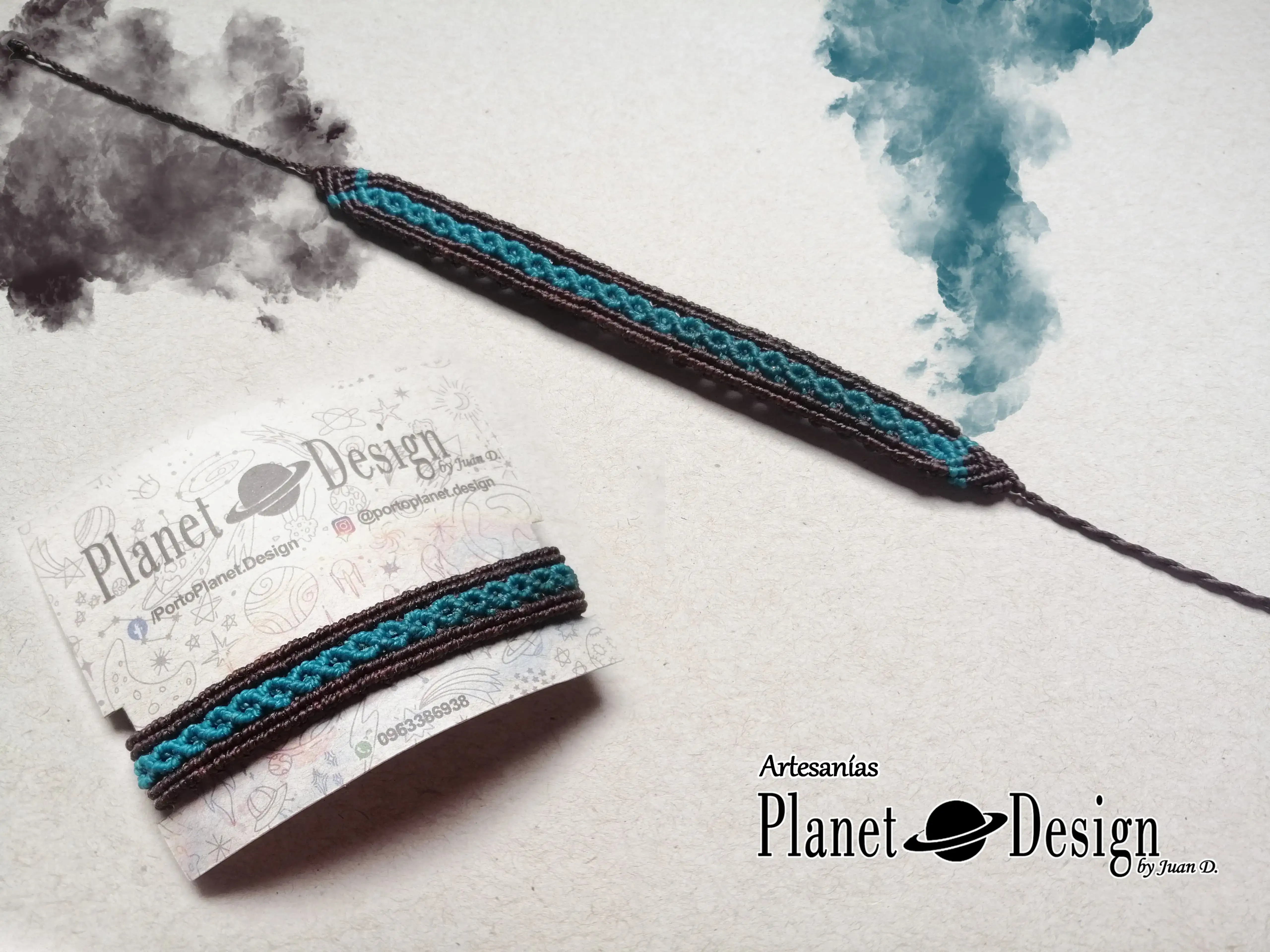 Pulsera 10 hilos diseño doble onda con bordes