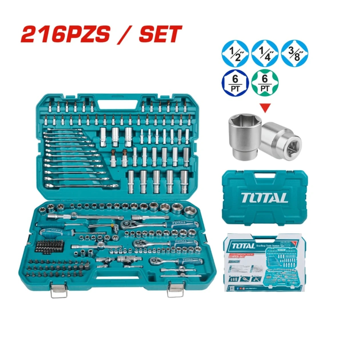Set de rachet de 216pcs maletín industrial total 
