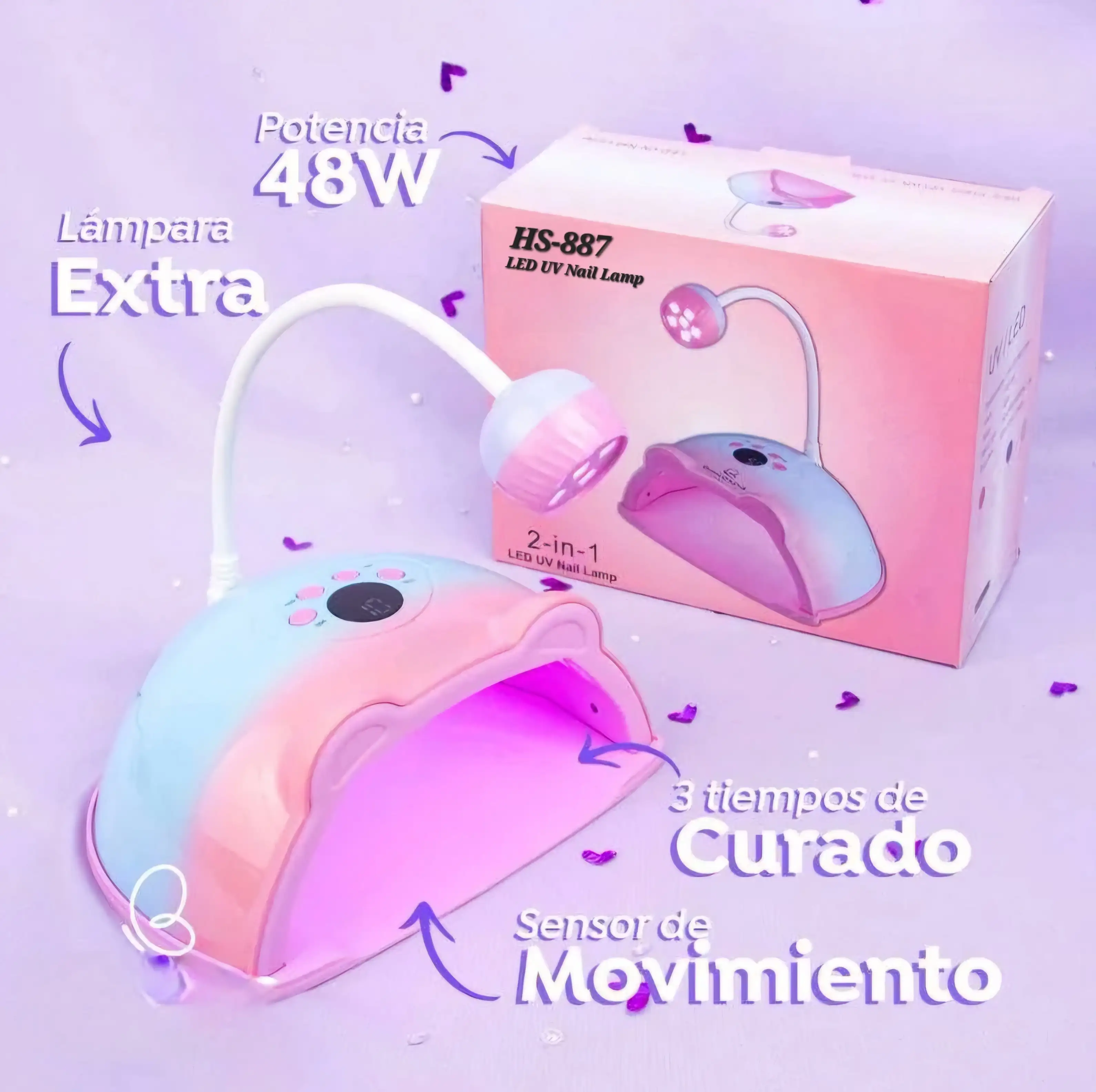 LÁMPARA DE UÑAS UV 2 EN 1 HS-887