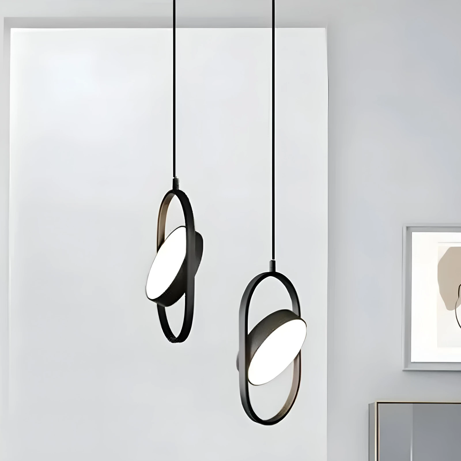 LAMPARA COLGANTE LED NEGRA 18W 