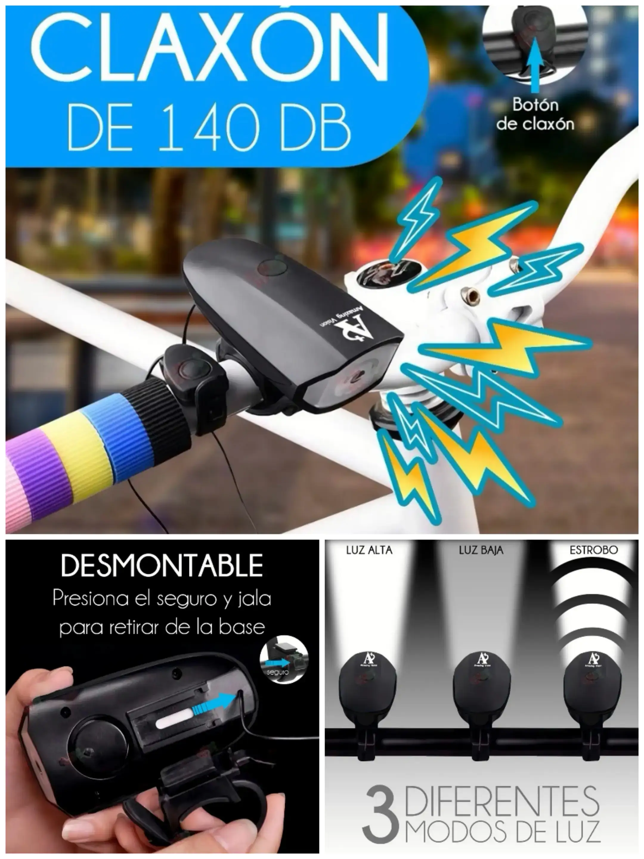 Linterna Led Para Bicicleta  3