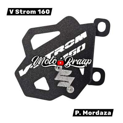 V STROM 160 P. Mordaza Caliper acero negro logo 3d cromado ML