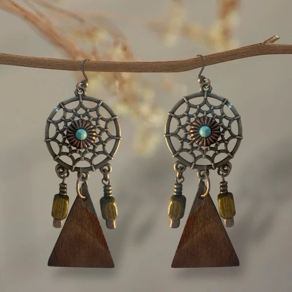 Pendientes Bohemios con diseo de Atrapa Sueños