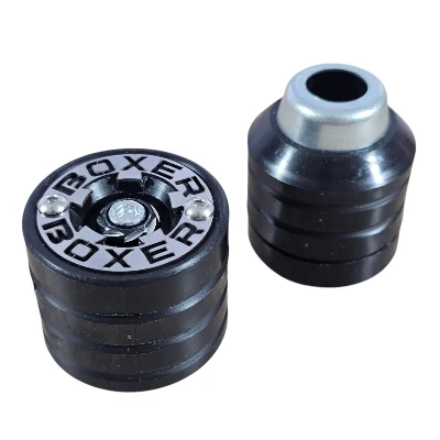 Boxer delantero Slider contramarcado negro logo acero cromado PAR
