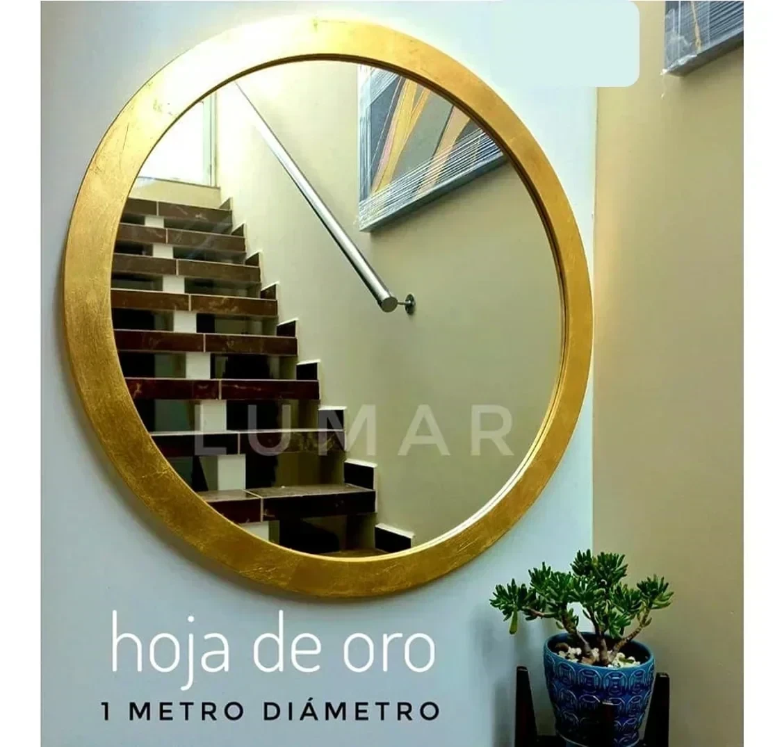 Redondo Plano Hoja ORO 1 Metro Espejo  3