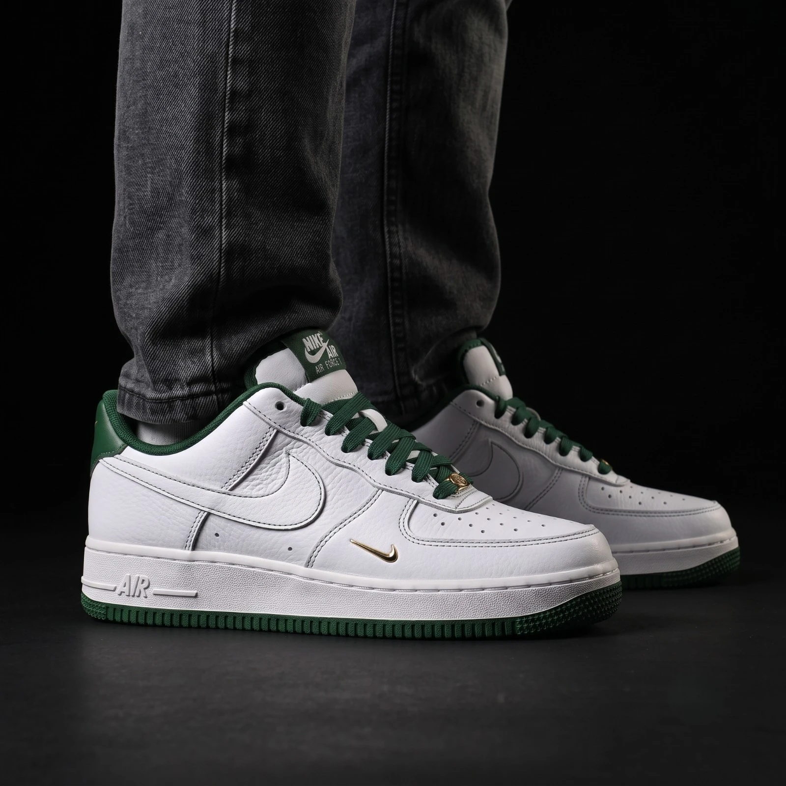 NIKE AIR FORCE 1 '07 LOW MINI JEWEL WHITE GORGE GREEN