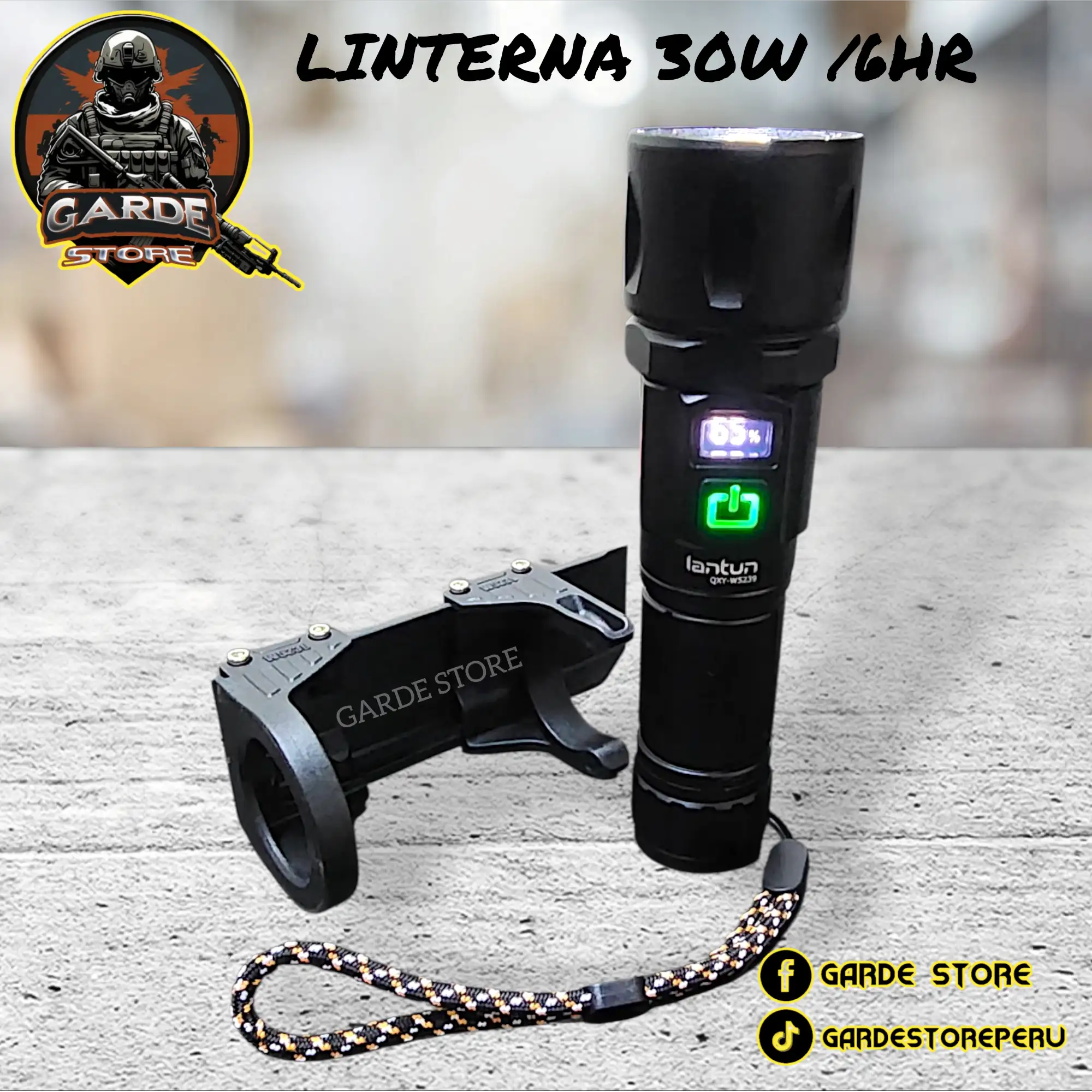 LINTERNA 30W 6H CON PORTA LINTERNA  4