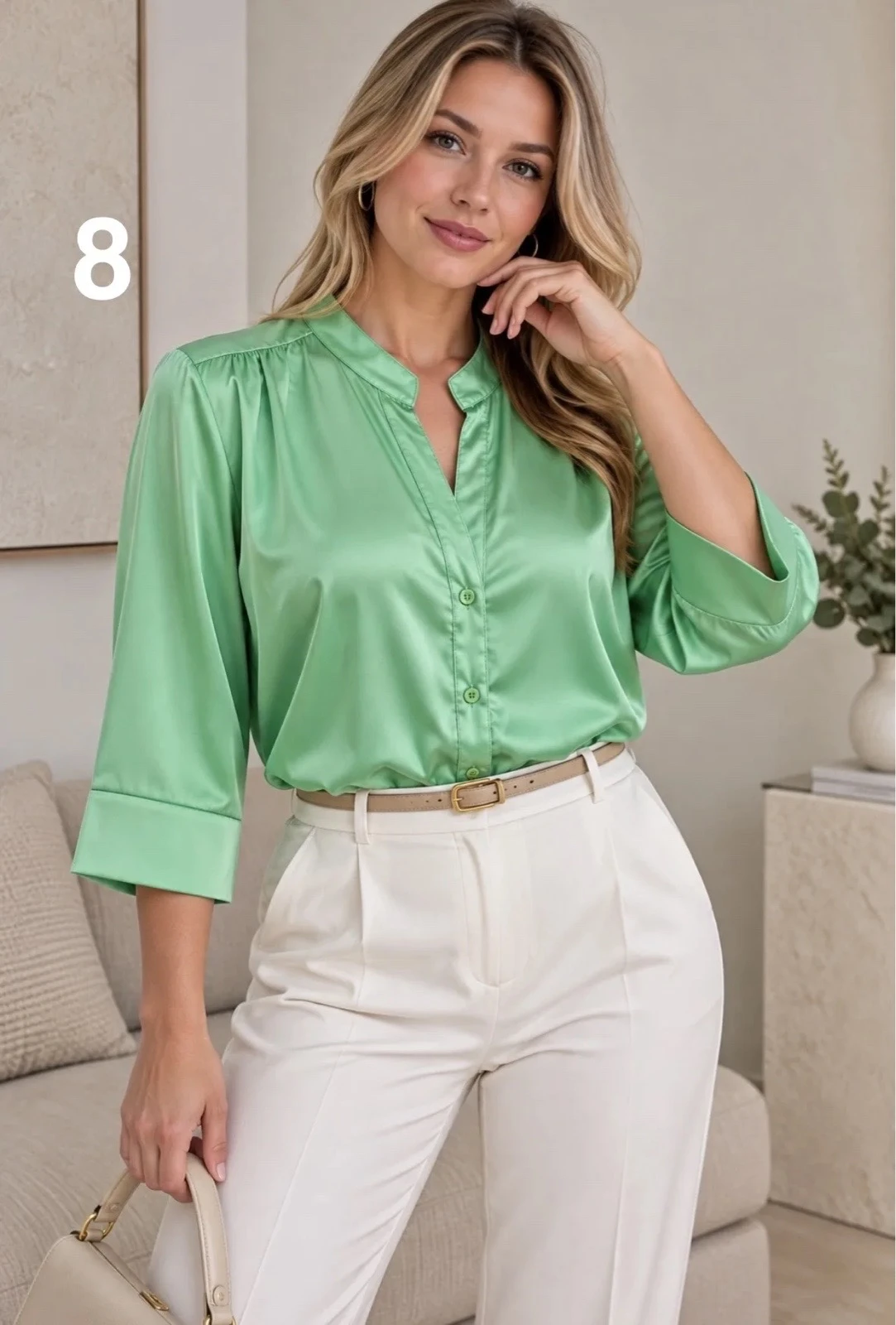 CAMISAS SATEN CUELLO MAGA