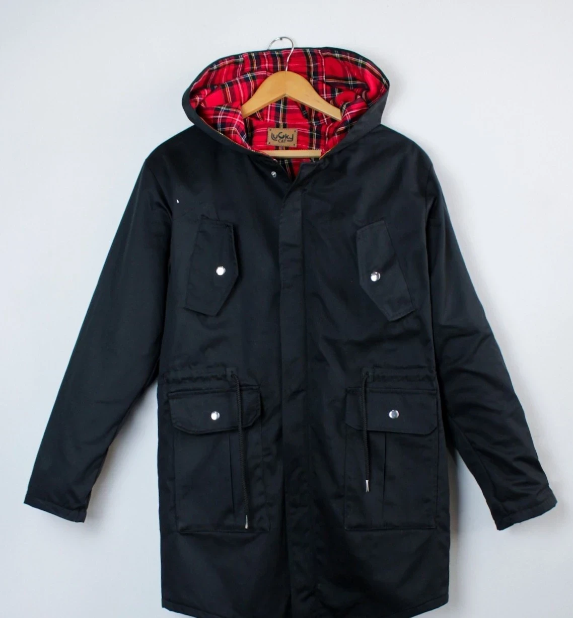 Chaqueta estilo parka negra 