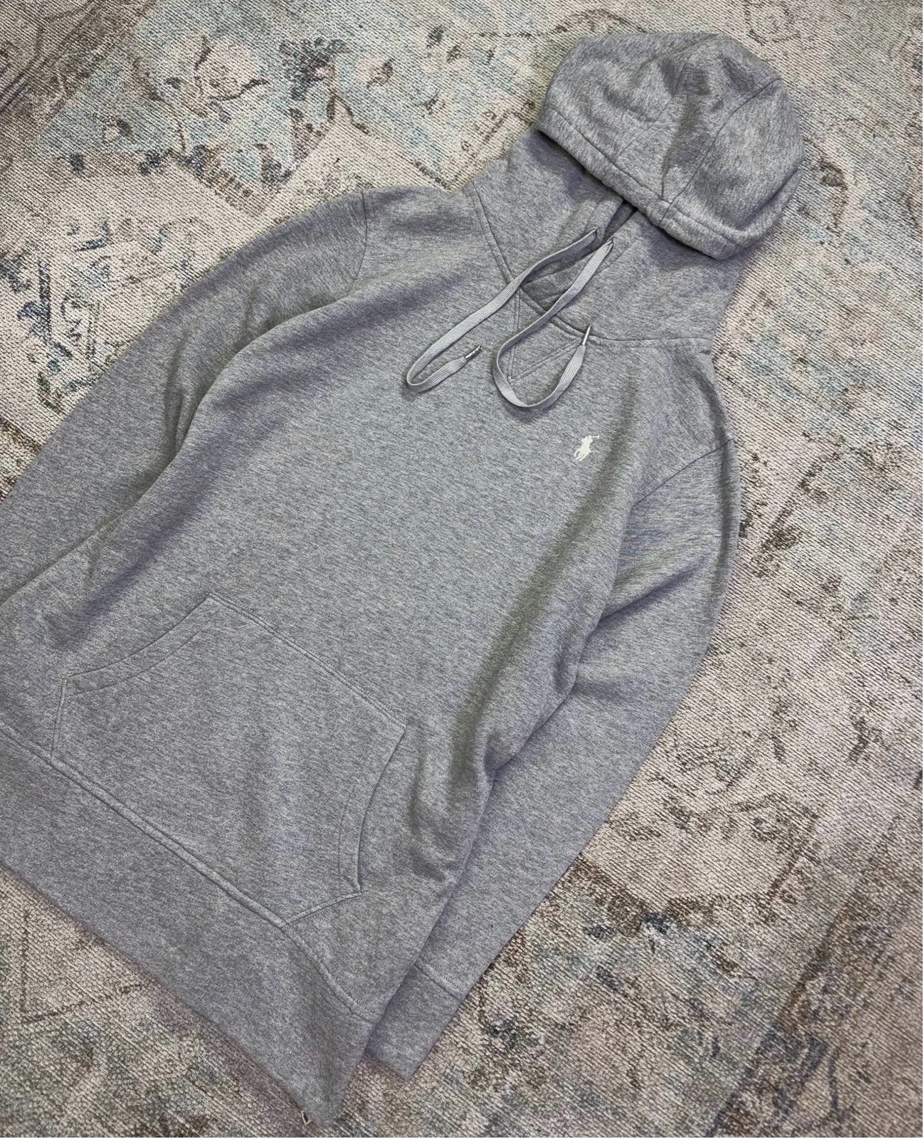 Sudadera larga / tipo Vestido con capucha Polo Ralph Lauren gris con detalles de cremalleras laterales Mujer 👩   2