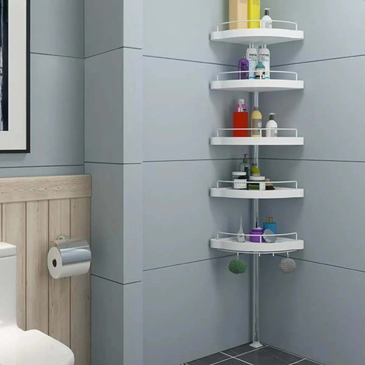 Organizador Esquinero Ducha Baño Multiuso 4 Pisos Ajustable 2