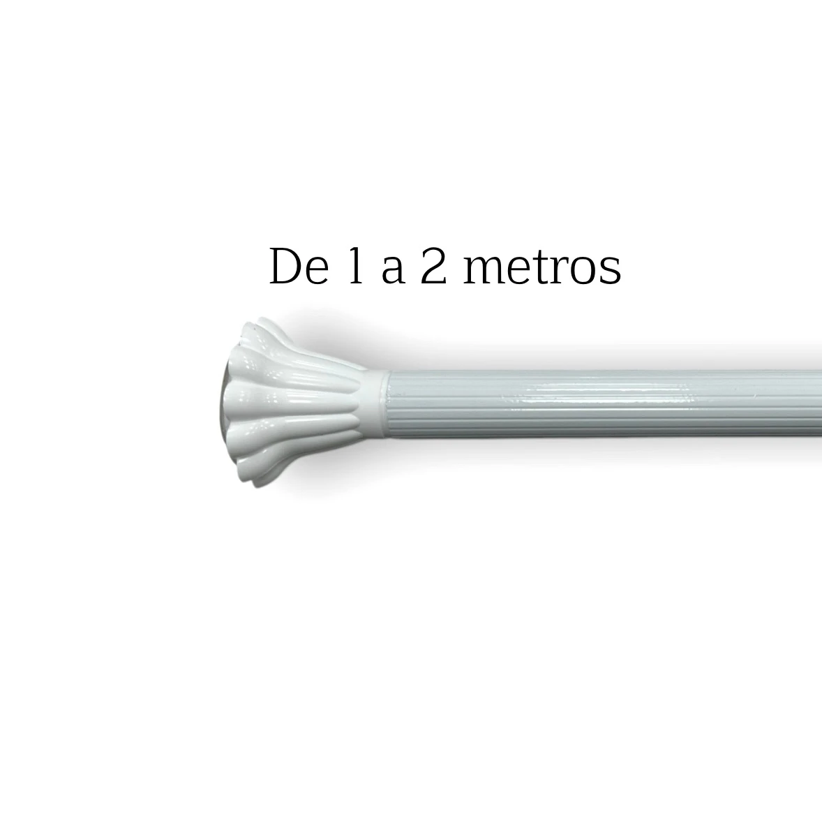 Barral estriado blanco para baño de 1 a 2 metros 