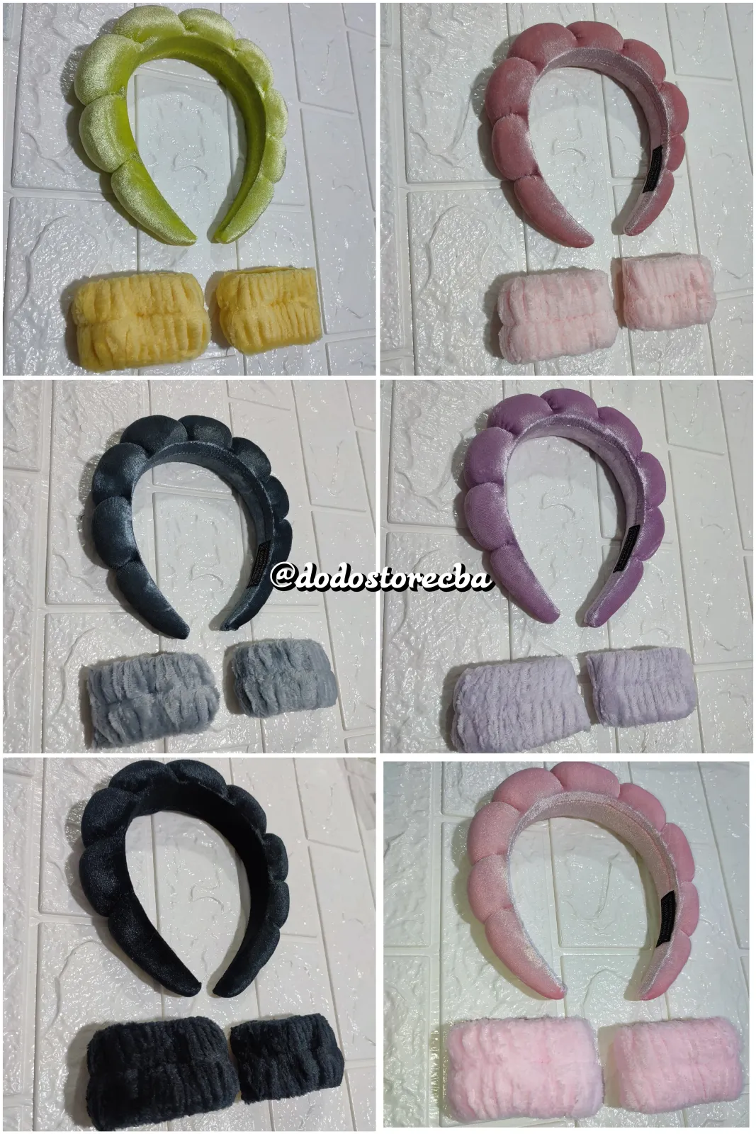 Vincha diadema + muñequeras skincare 4
