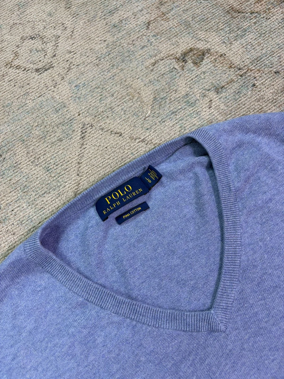 POLO RALPH LAUREN PIMA COTTON V-NECK SWEATER 3