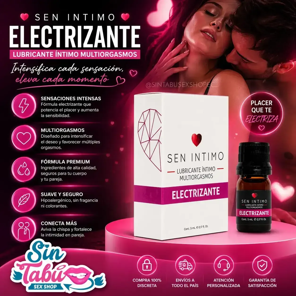 LUBRICANTE MULTIORGASMOS ELECTRIZANTE SABOR A CEREZA 