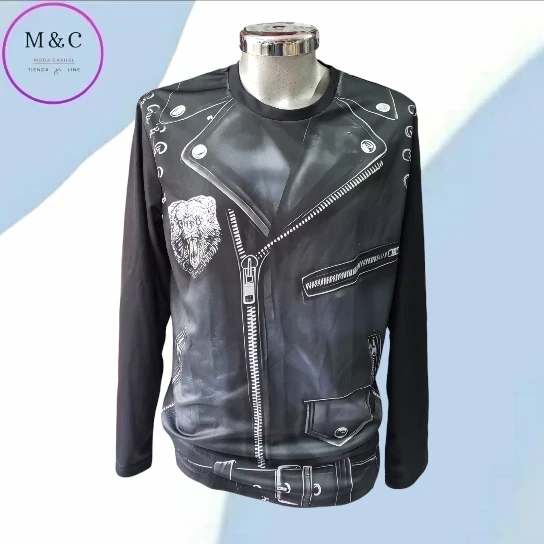 Playera estampada manga larga