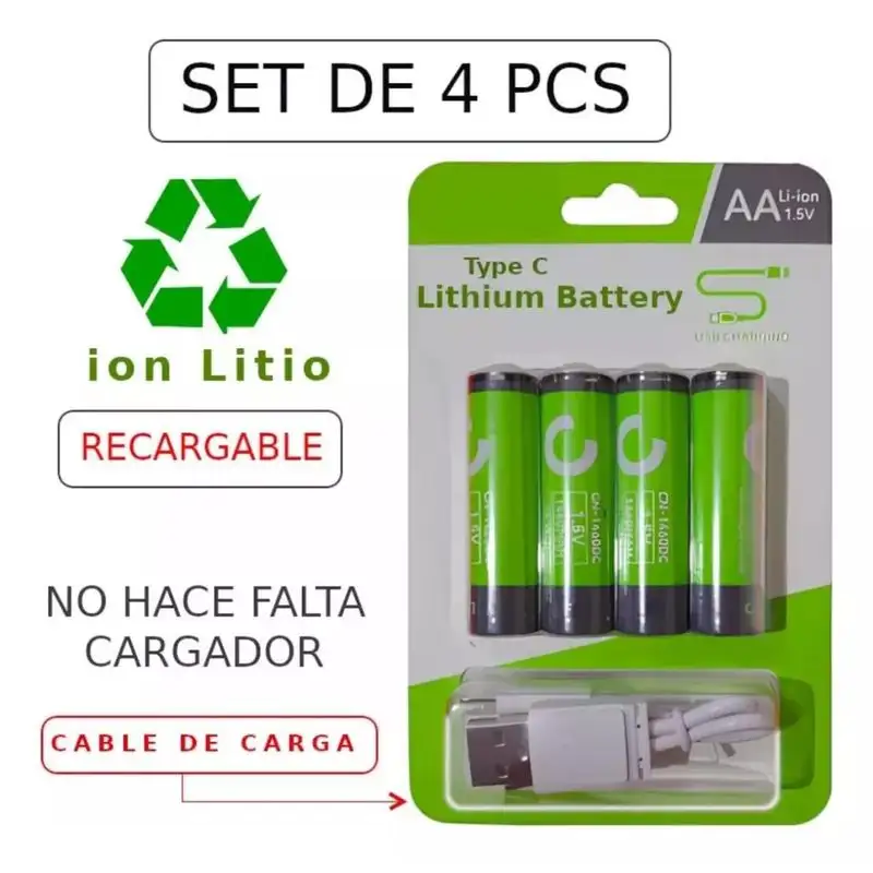 PILAS AA RECARGABLES TIPO C 3