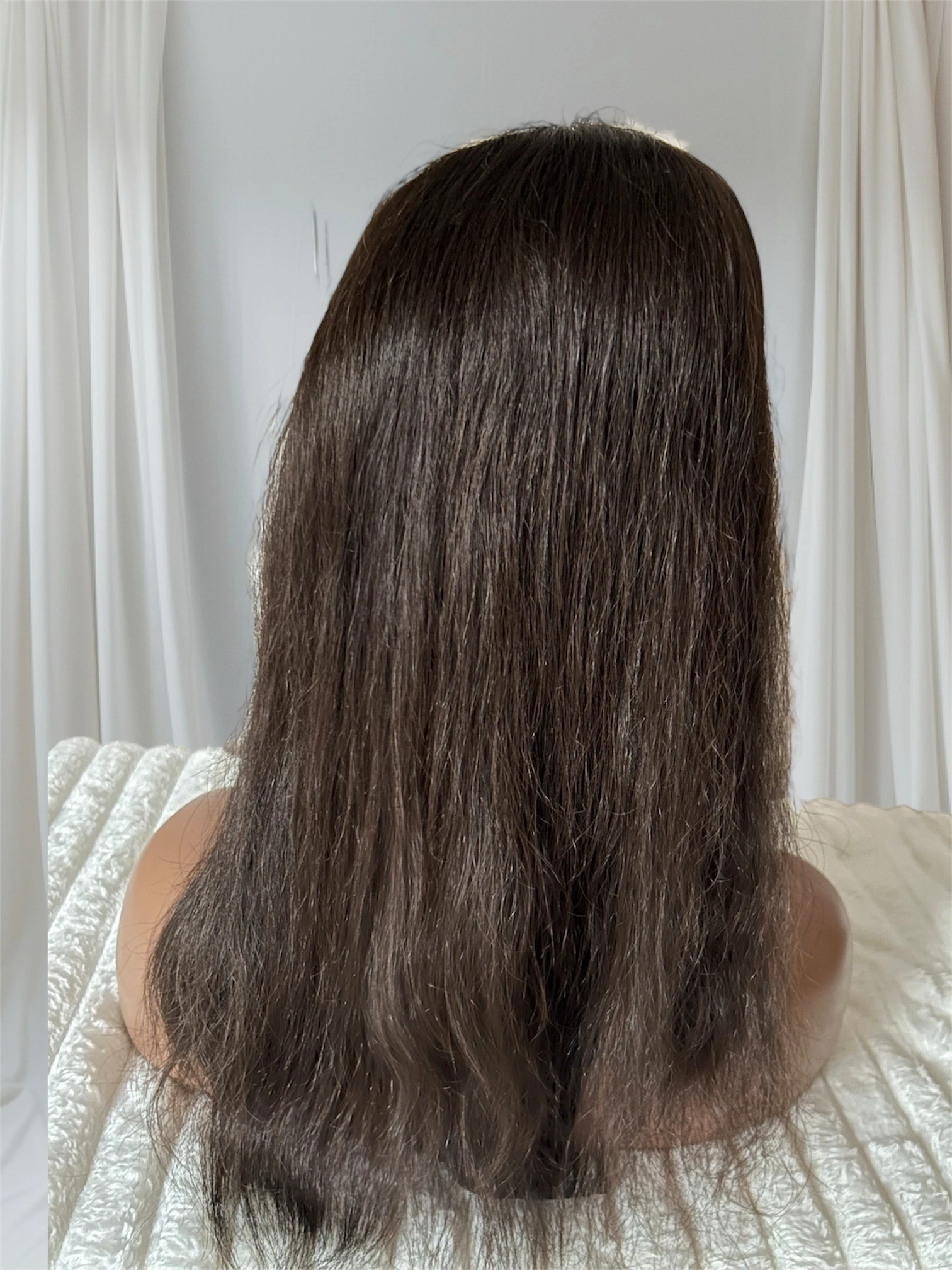 Topper de cabello humano, castaño medio 16 pulgadas  3