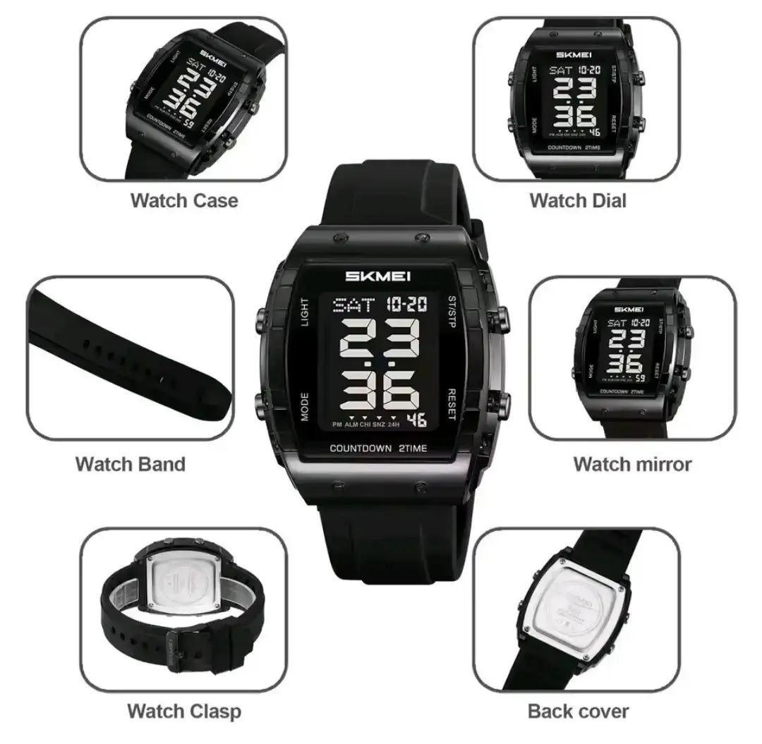 Reloj Skmei Original Sumergible Pulso Goma Digital 2409 Negro 3