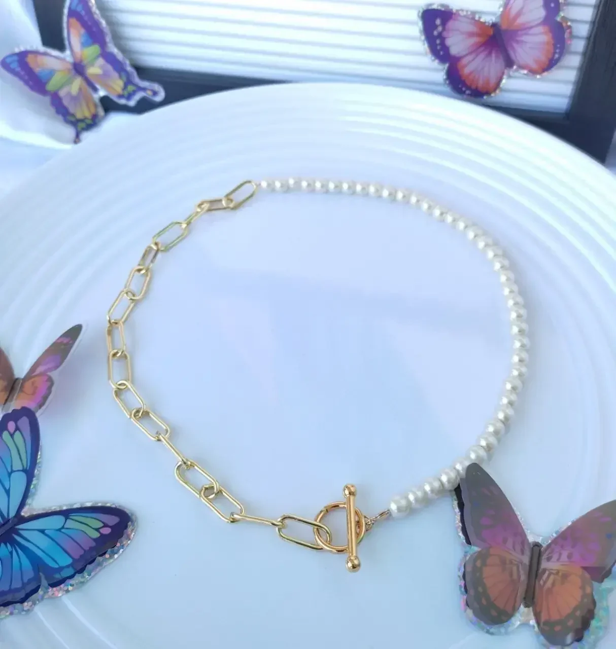CADENA CLIP Y PERLAS  TREND