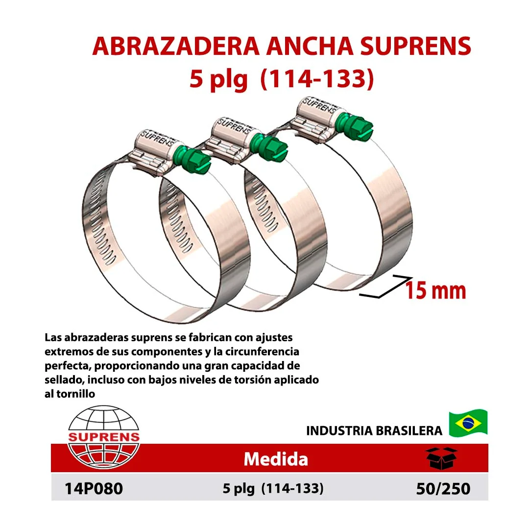 ABRAZADERA PERFORADA SUPRENS 5" (114-133)