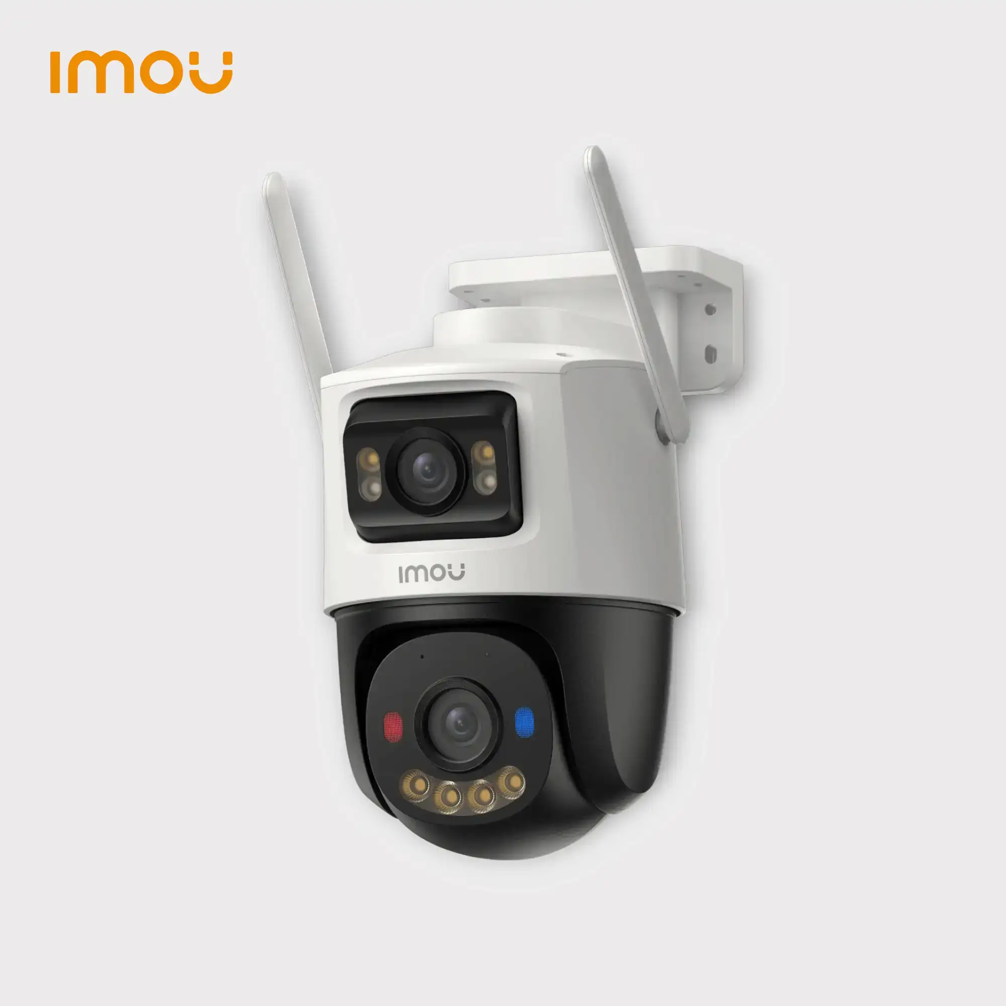 Cámara de Seguridad WiFi 10MP - Doble Lente (Fija + 360°) | Luz Policía | IP67