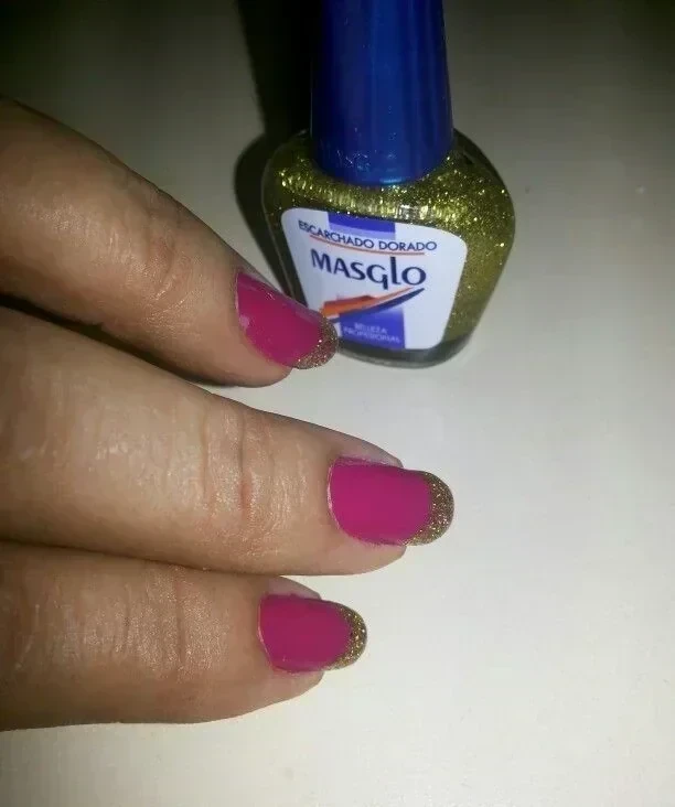 masglo escarchado dorado esmalte