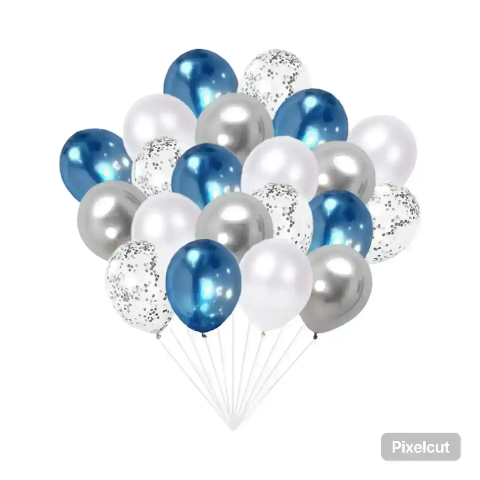 Set de 20 globos latex/ confetti tricolor 