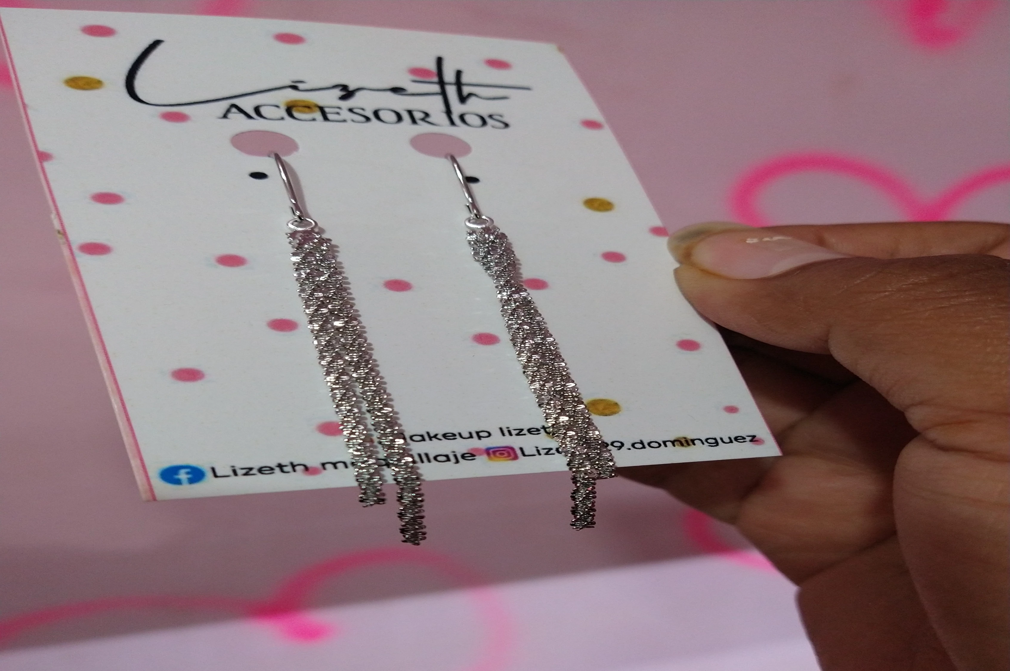 Aretes largos plateado 3