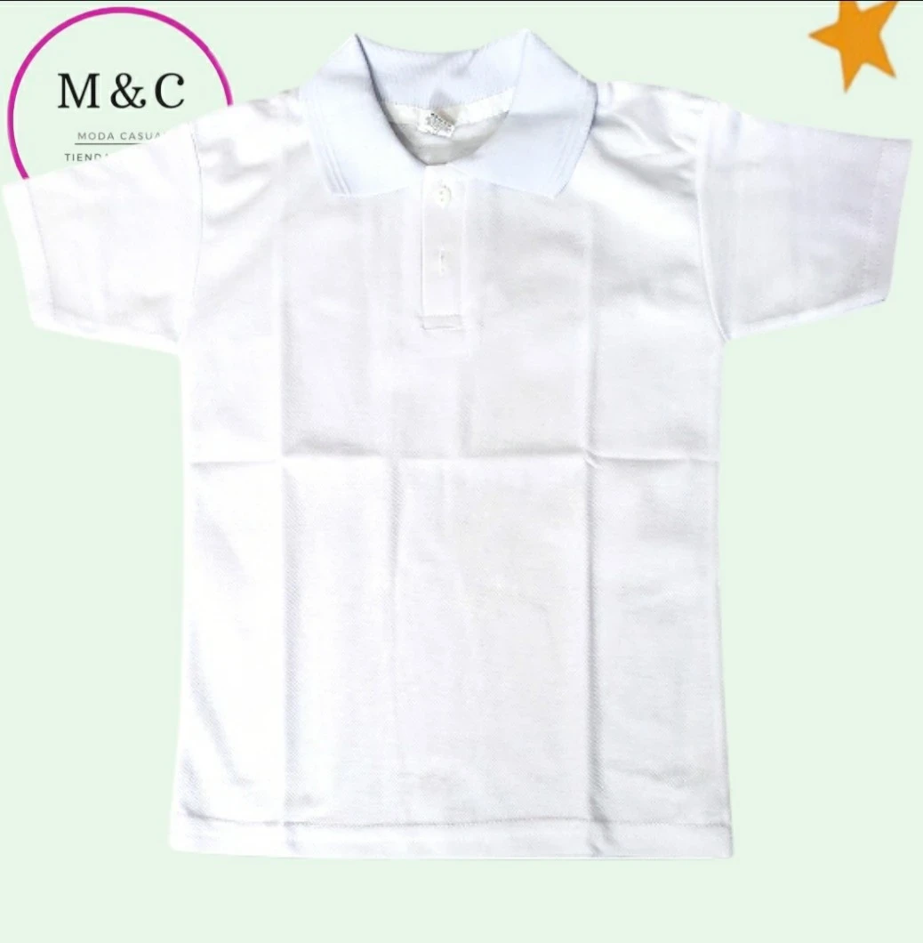 Polo T-10 escolar blanca