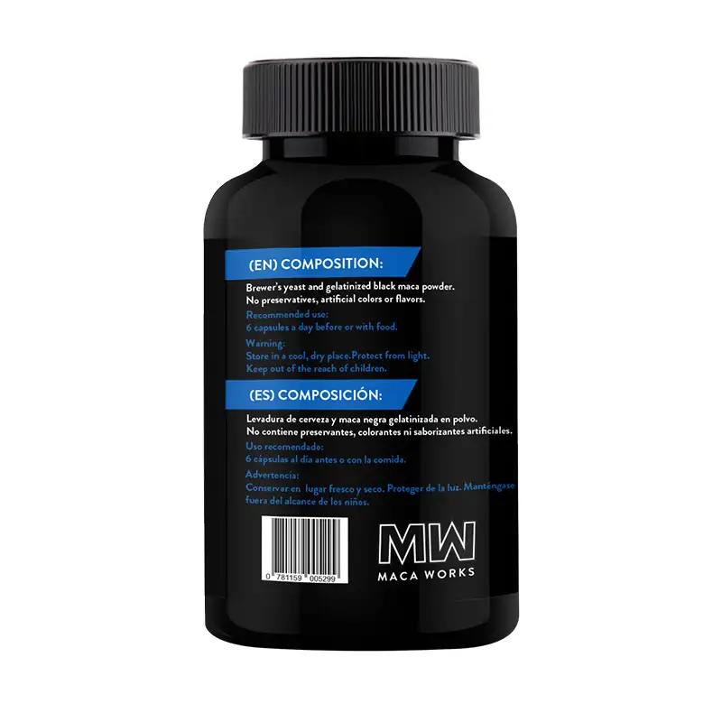 Levadura de Cerveza & Maca Negra 100 capsulas 500mg MW 2