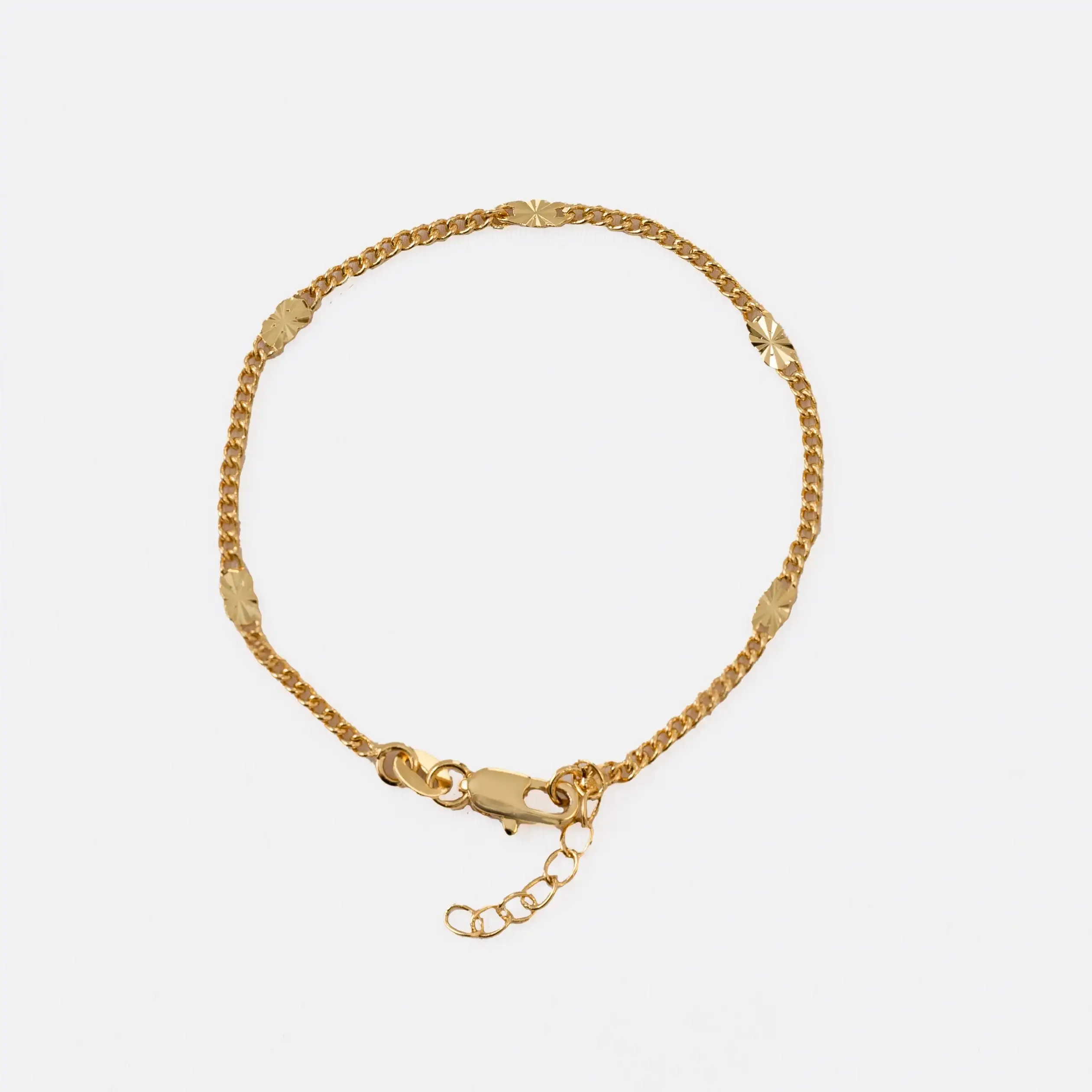 Pulsera Cubana con Destellos 16cms + Extensor