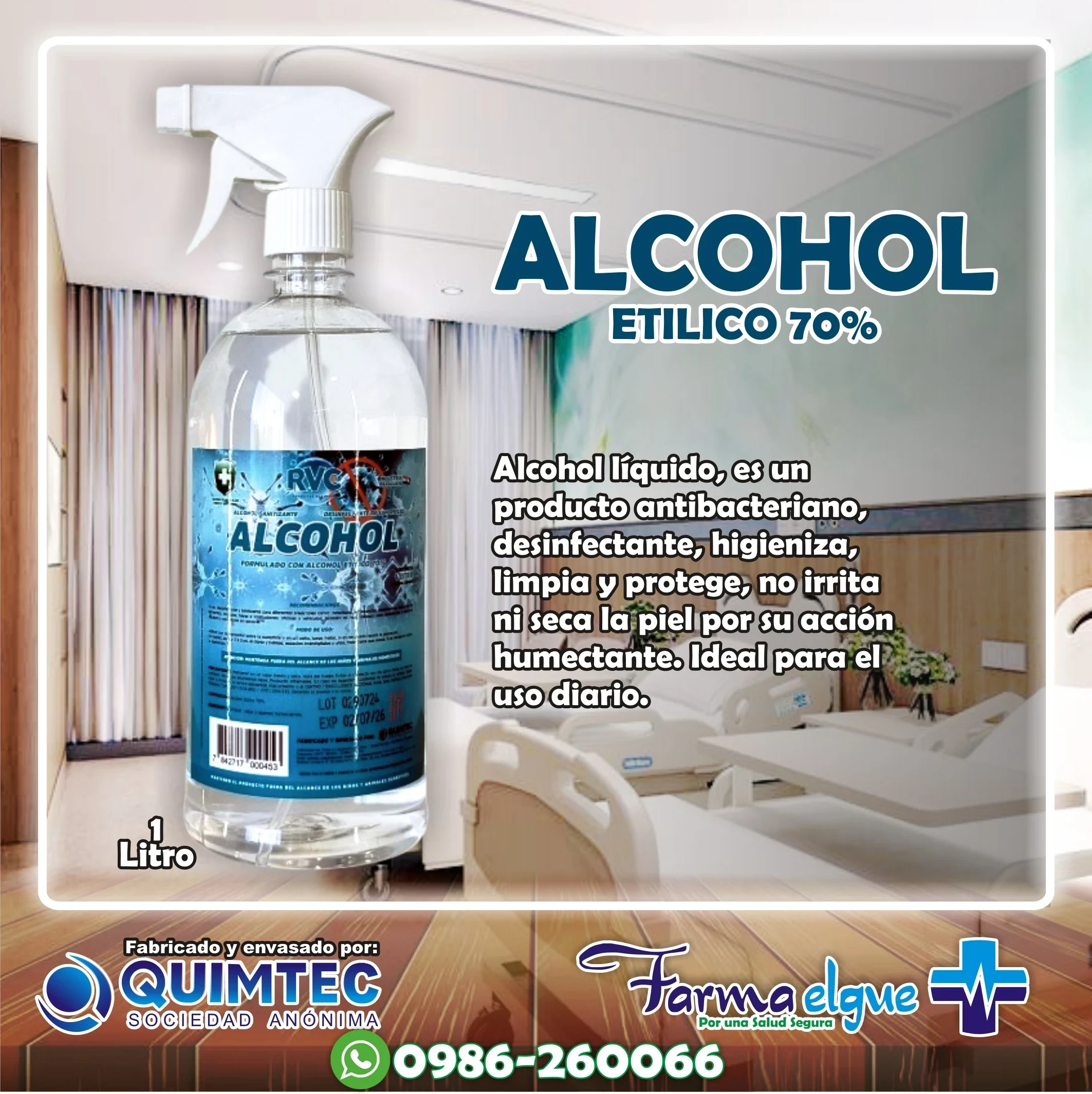 Alcohol RVC 70% 1lt