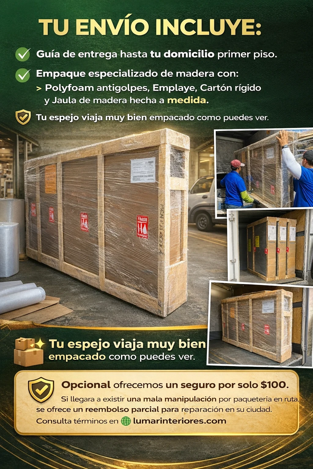 SEGURO PARA MI ESPEJO - ENVIO PAQUETERIA 2