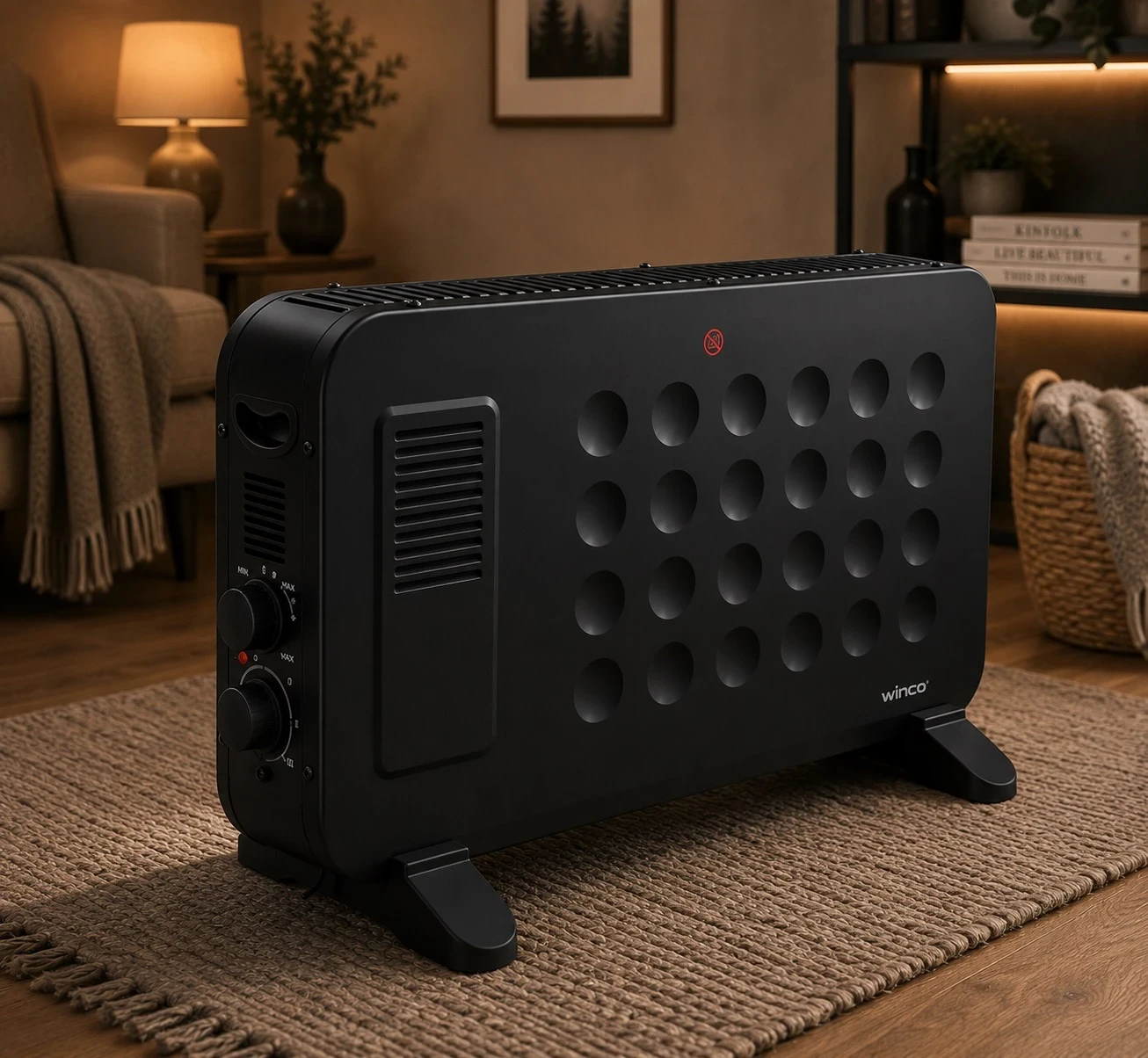 TERMOCONVECTOR CON TURBO FORZADOR NEGRO 2000W