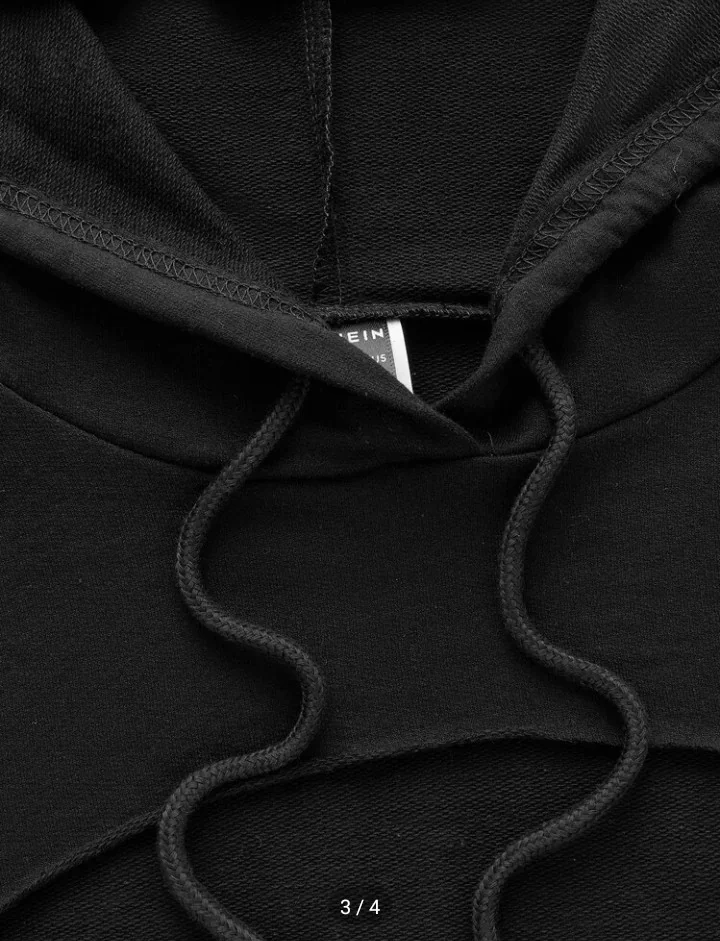 SHEIN Capucha súper corta con diseño con cordón sin camisola 4