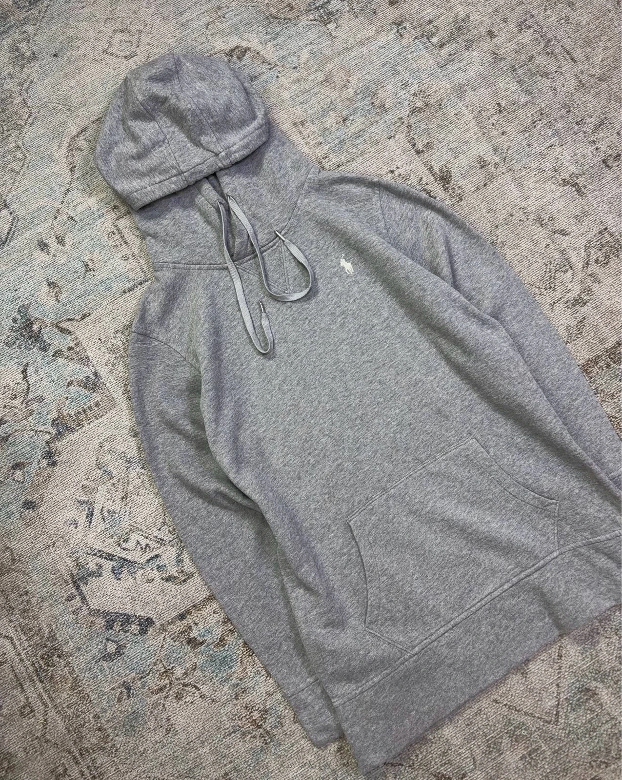 Sudadera larga / tipo Vestido con capucha Polo Ralph Lauren gris con detalles de cremalleras laterales Mujer 👩   4